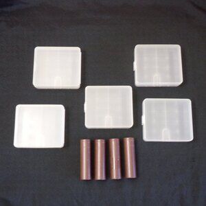 5 - 18650 Battery Storage Case W/Clip for 4x Rechargeable Batteries Waterproof